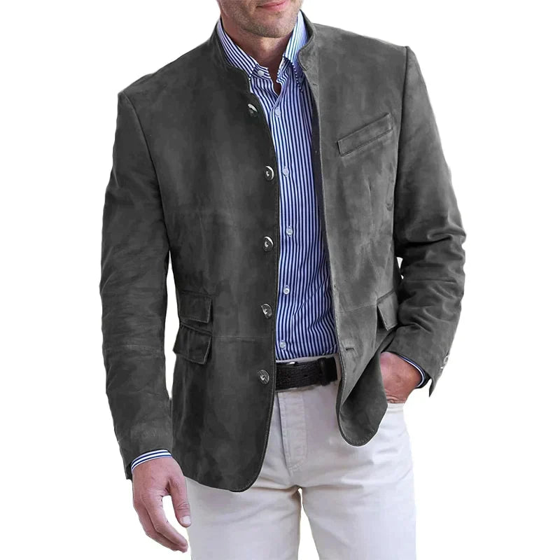 Classic Button-Down Jacket for Men – Magnus-Gray-S-State of Style