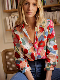 Classic Collared Blouse with Long Sleeves - Sophia-S-State of Style