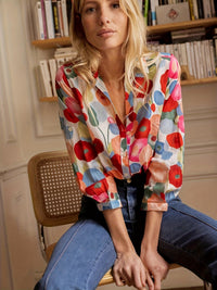 Classic Collared Blouse with Long Sleeves - Sophia-S-State of Style