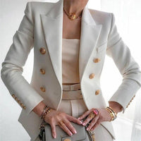 Classic Double-Breasted Women's Blazer - Amara-White-XS-State of Style