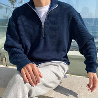 Classic Half-Zip Men’s Sweater - Arthur-Blue-XS-State of Style