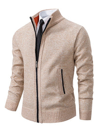 Classic Knitted Men's Sweater - Oscar-Khaki-M-State of Style