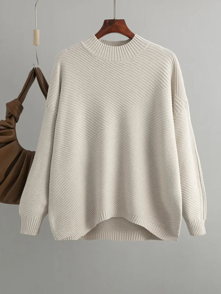 Classic Knitted Women's Sweater - Evelina-Apricot-State of Style