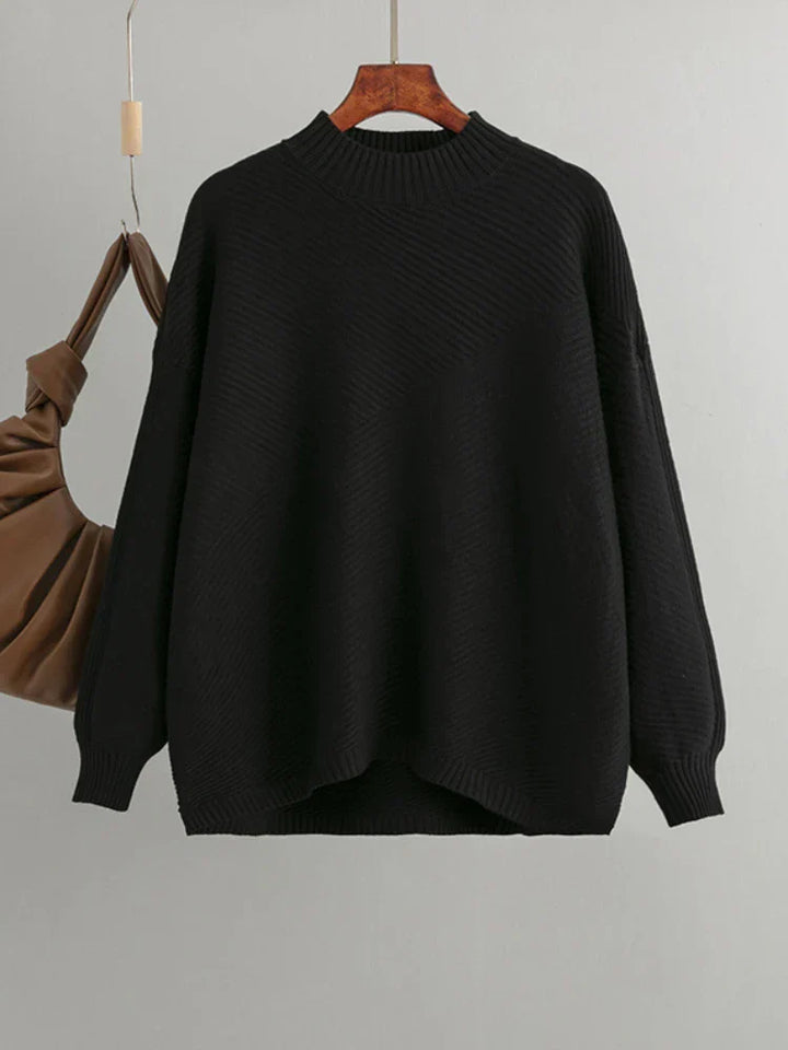 Classic Knitted Women's Sweater - Evelina-Black-State of Style