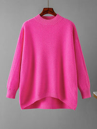 Classic Knitted Women's Sweater - Evelina-Pink-State of Style