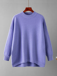 Classic Knitted Women's Sweater - Evelina-Purple-State of Style