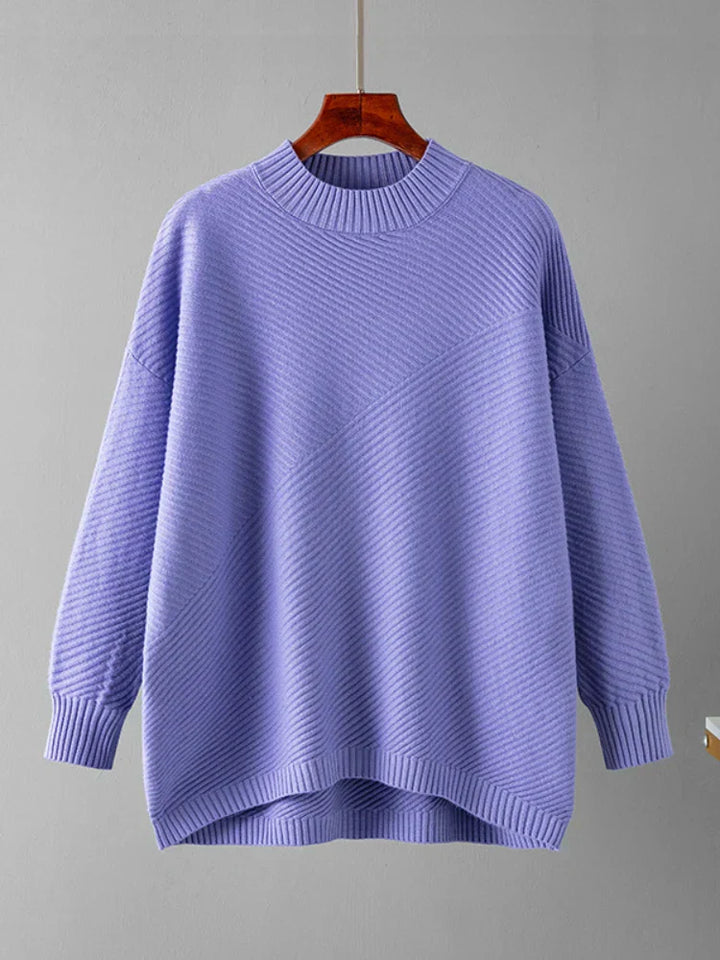 Classic Knitted Women's Sweater - Evelina-Purple-State of Style