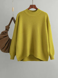 Classic Knitted Women's Sweater - Evelina-Yellow-State of Style