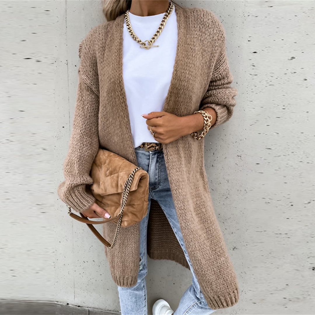 Classic Ladies Cardigan - Camile-Khaki-S-State of Style