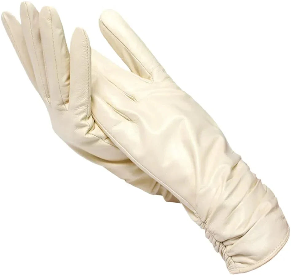Classic Leather Women's Gloves - LuxLeather-Beige-S-State of Style