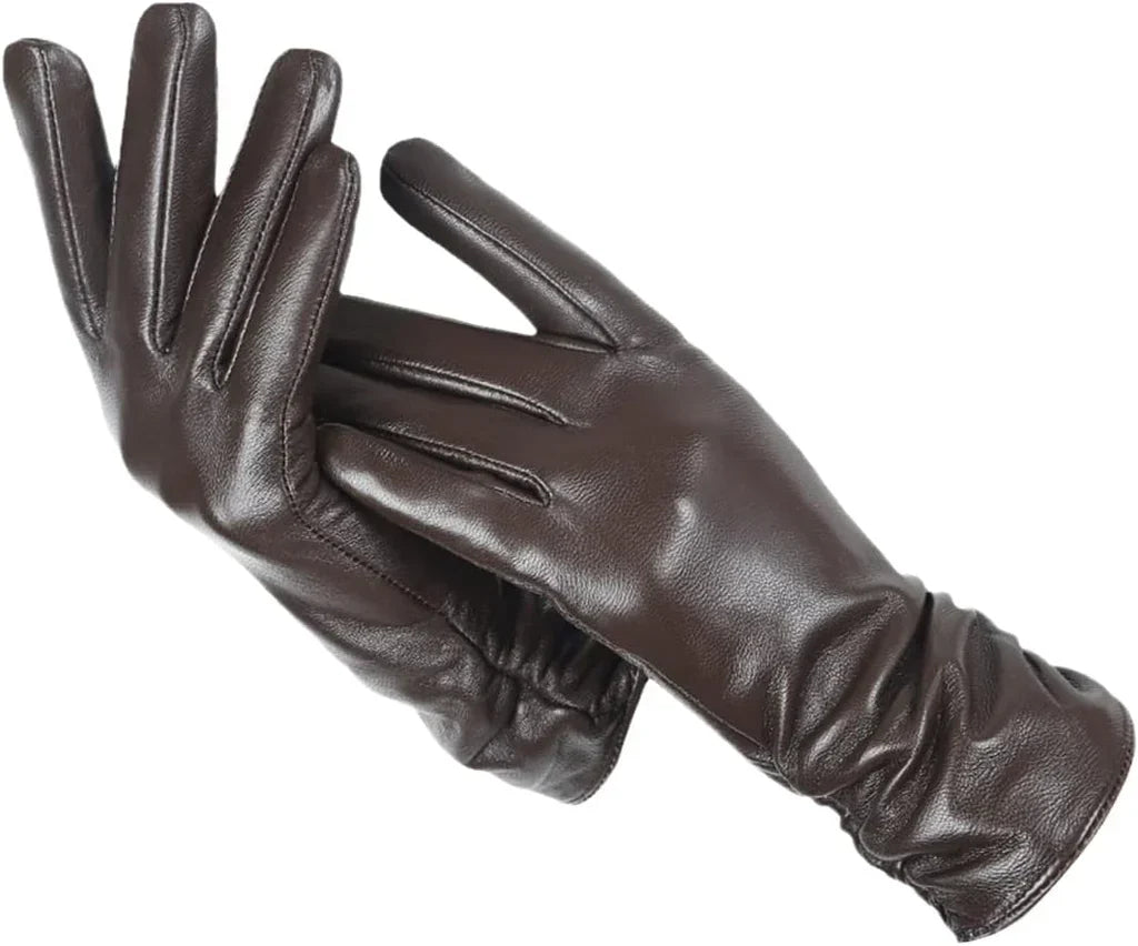 Classic Leather Women's Gloves - LuxLeather-Dark Brown-S-State of Style