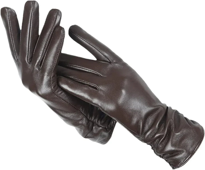 Classic Leather Women's Gloves - LuxLeather-Dark Brown-S-State of Style