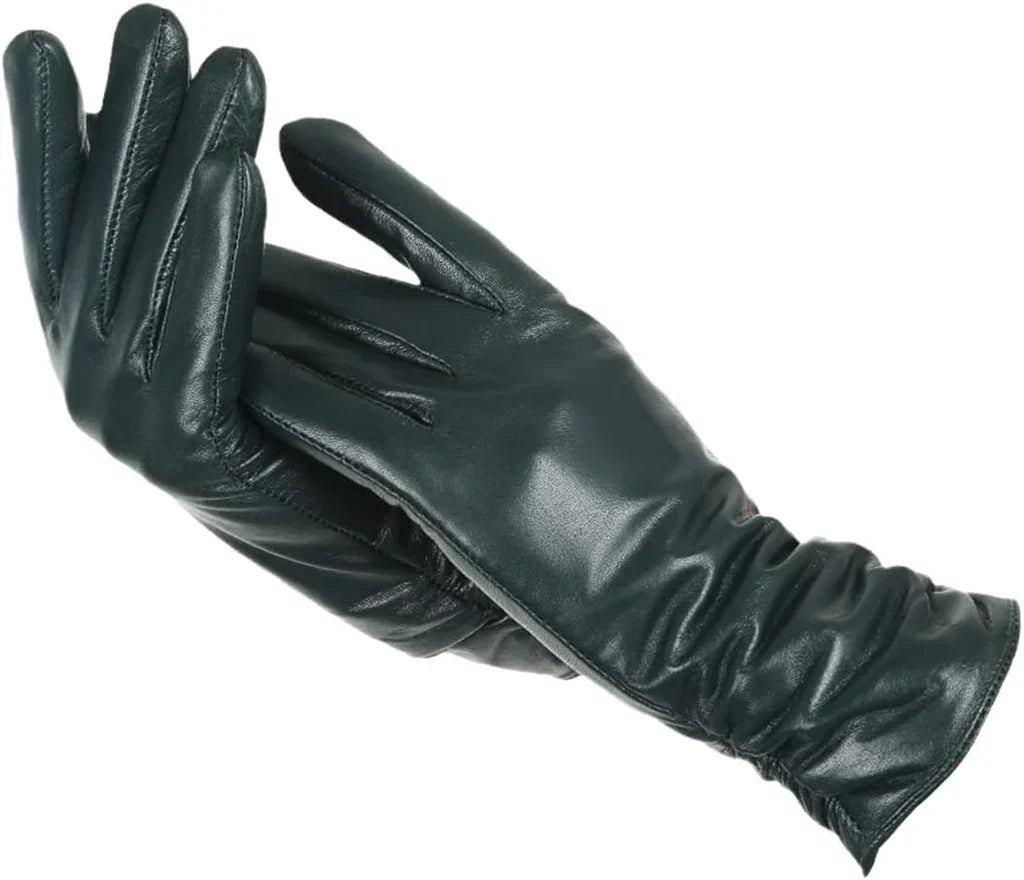 Classic Leather Women's Gloves - LuxLeather-Dark Green-S-State of Style
