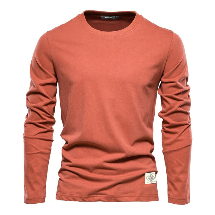 Classic Men's Long-Sleeved Cotton Shirt – Joris-Orange-XS-State of Style