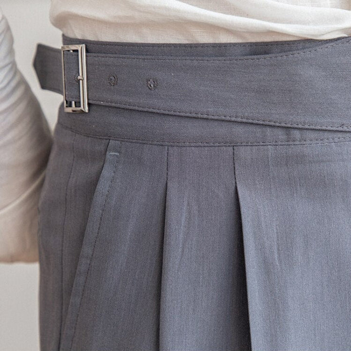 Classic Men's Trousers with Buckle - Oliver-Dark Blue-XS-State of Style