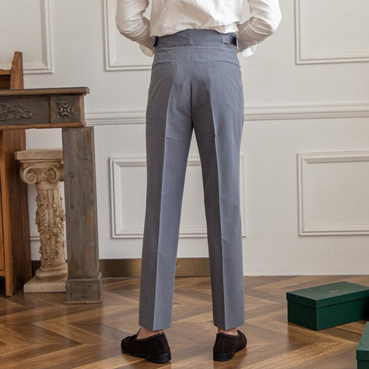 Classic Men's Trousers with Buckle - Oliver-Dark Blue-XS-State of Style