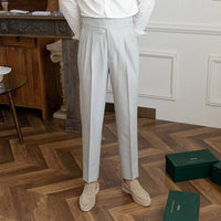 Classic Men's Trousers with Buckle - Oliver-Dark Blue-XS-State of Style