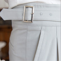 Classic Men's Trousers with Buckle - Oliver-Dark Blue-XS-State of Style