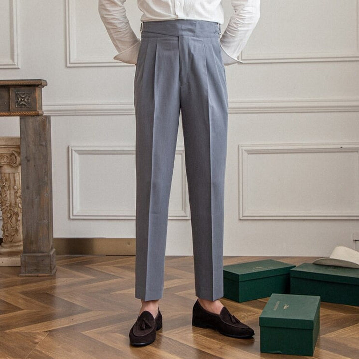 Classic Men's Trousers with Buckle - Oliver-Dark Blue-XS-State of Style