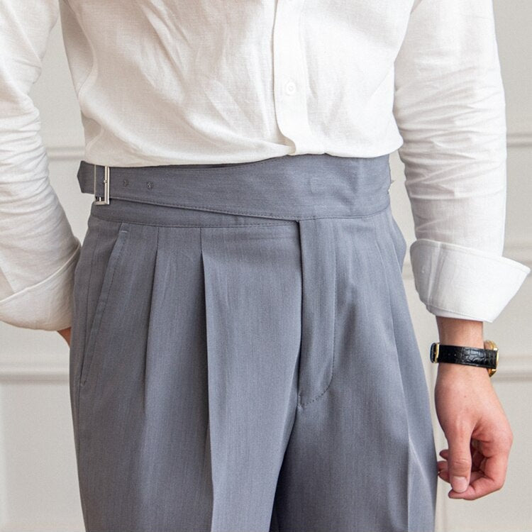 Classic Men's Trousers with Buckle - Oliver-Grey-XS-State of Style