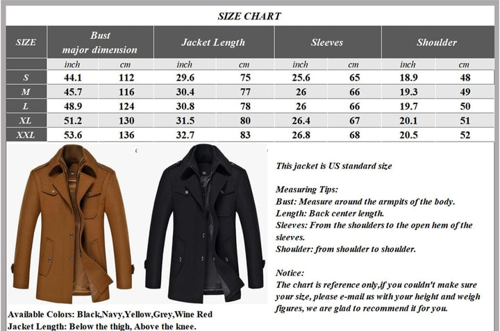 Classic Men's Winter Blazer - Luca-Black-S-State of Style