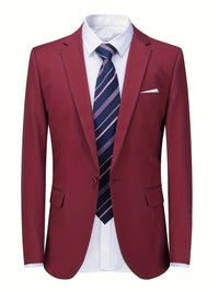 Classic Plain Men's Blazer - Floris-Red-XS-State of Style