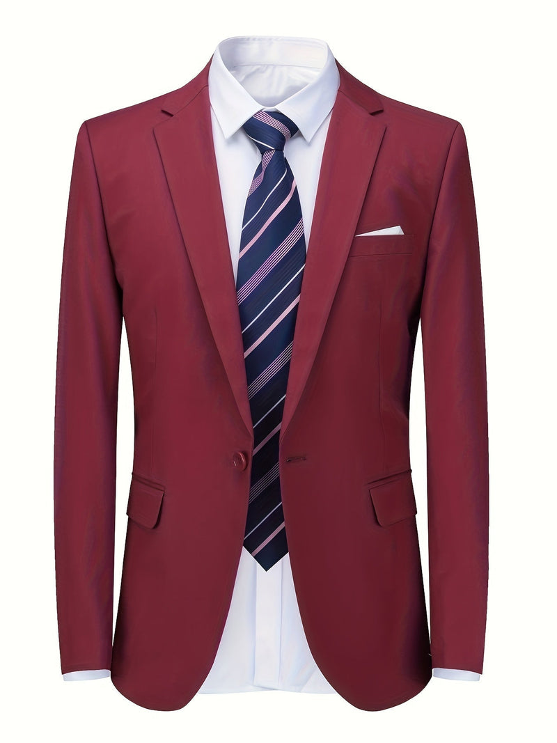 Classic Plain Men's Blazer - Floris-Red-XS-State of Style