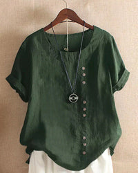 Classic Plain Short Sleeve Crew Neck T-shirt - Emma-Green-S-State of Style