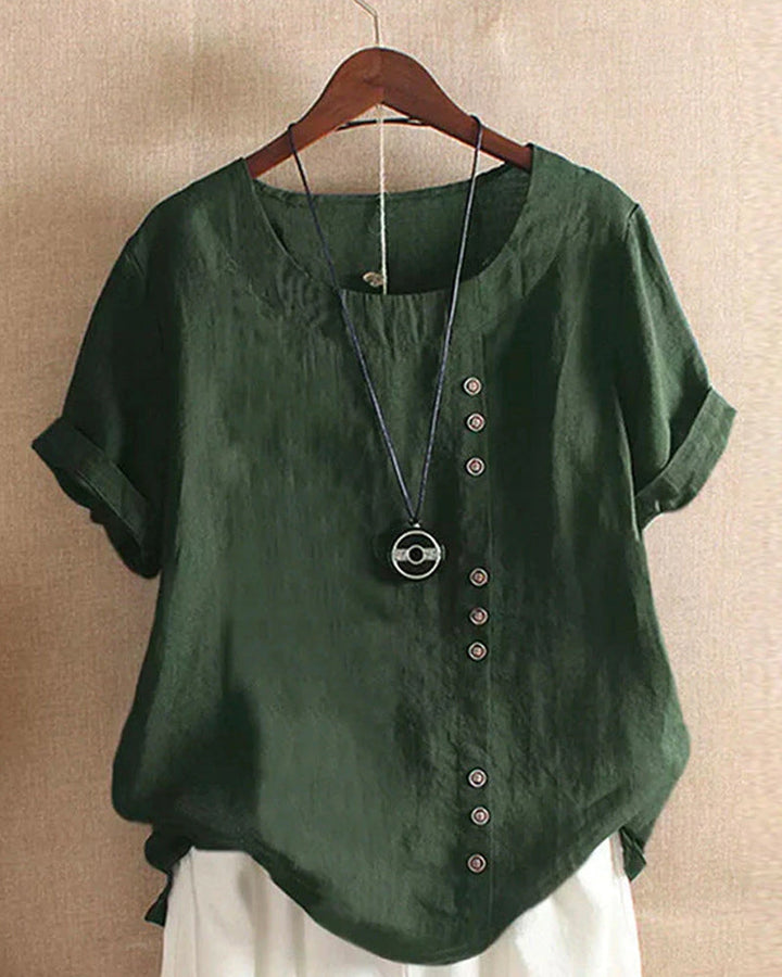 Classic Plain Short Sleeve Crew Neck T-shirt - Emma-Green-S-State of Style