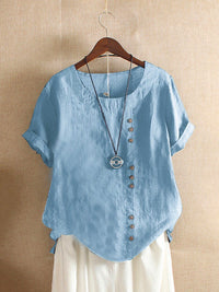 Classic Plain Short Sleeve Crew Neck T-shirt - Emma-Sky Blue-S-State of Style