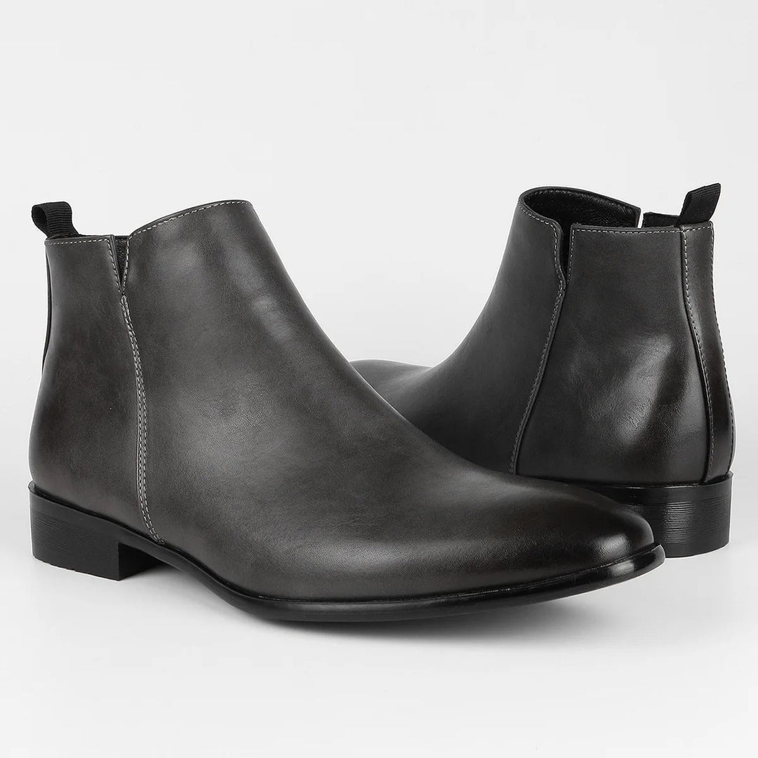 Classic Retro Leather Men's Boots - Lars-Grey-7-State of Style