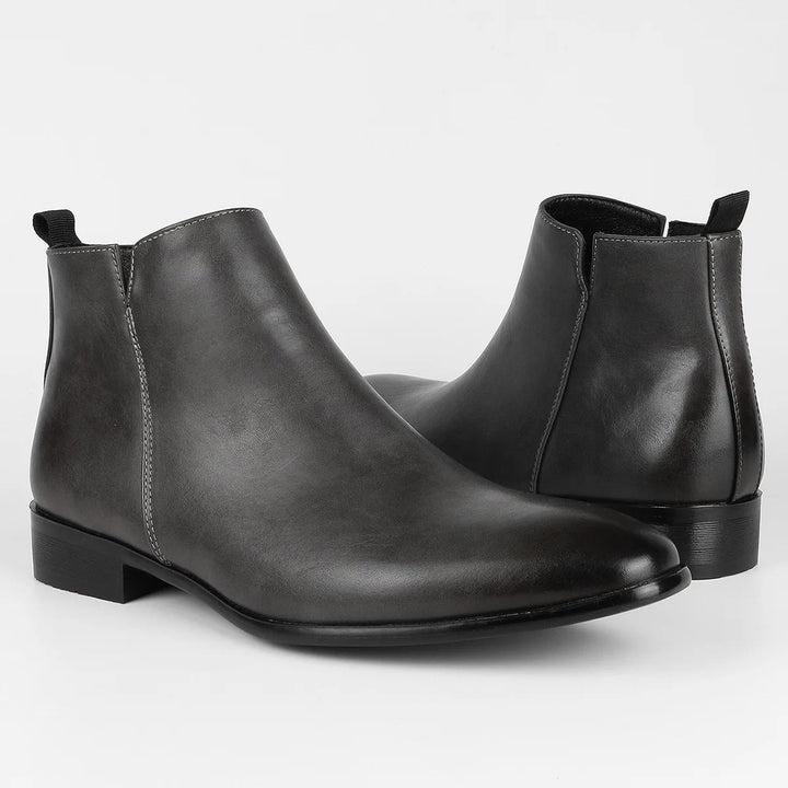 Classic Retro Leather Men's Boots - Lars-Grey-7-State of Style