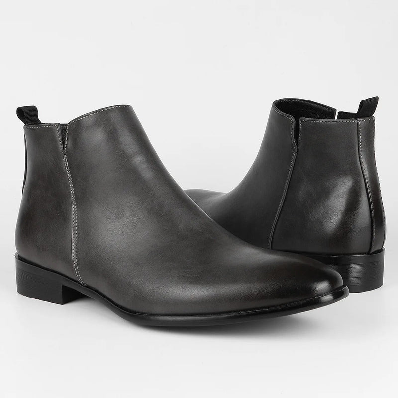 Classic Retro Leather Men's Boots - Lars-Grey-7-State of Style