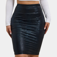 Classic Skirt with Crocodile Print – Odette-Black-XS-State of Style
