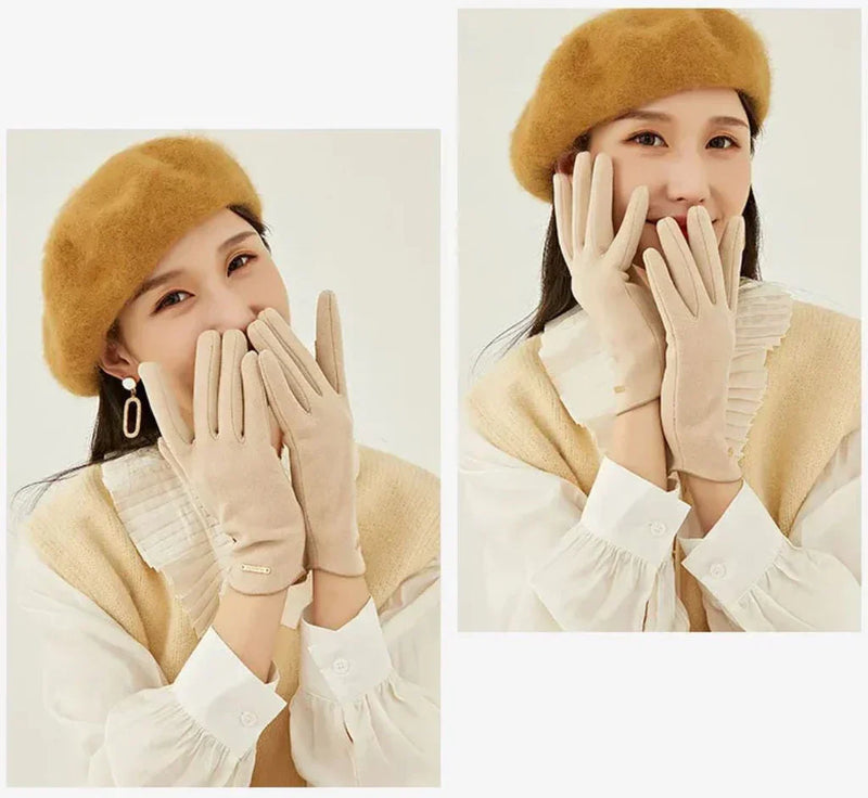 Classic Sweden Women's Gloves - SuaveTouch-Khaki-State of Style