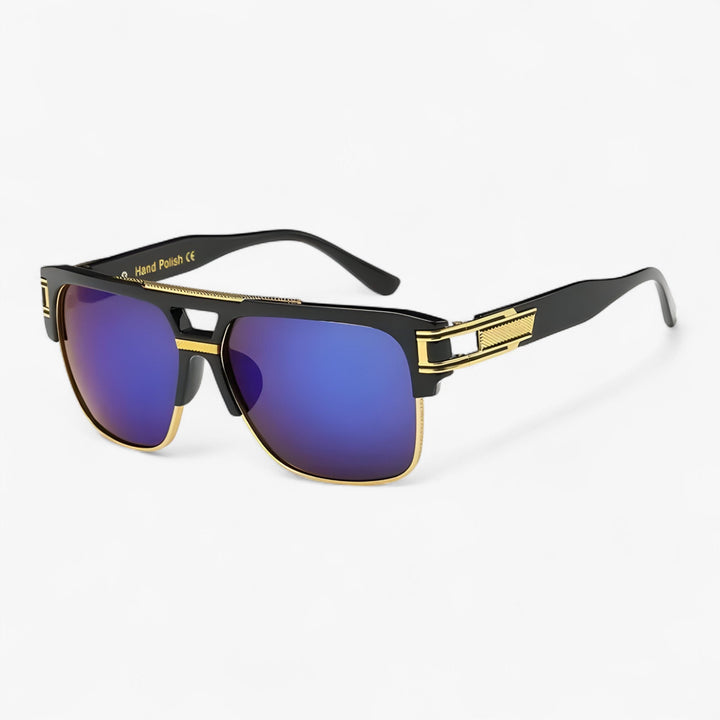 Classic Unisex Mirror Sunglasses – Lynor-Black Blue-State of Style
