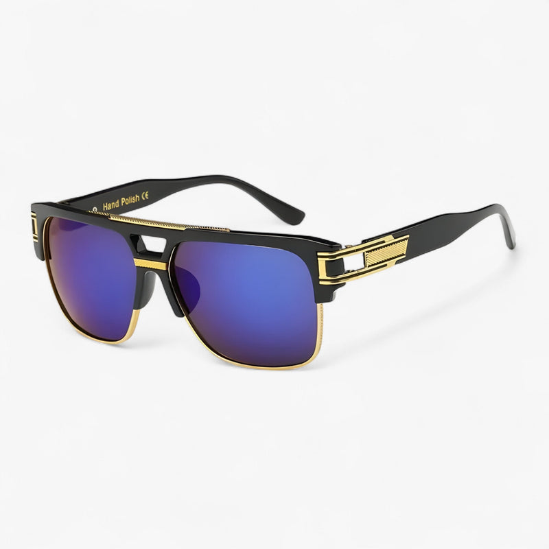 Classic Unisex Mirror Sunglasses – Lynor-Black Blue-State of Style