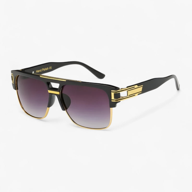 Classic Unisex Mirror Sunglasses – Lynor-Shiny Black-State of Style