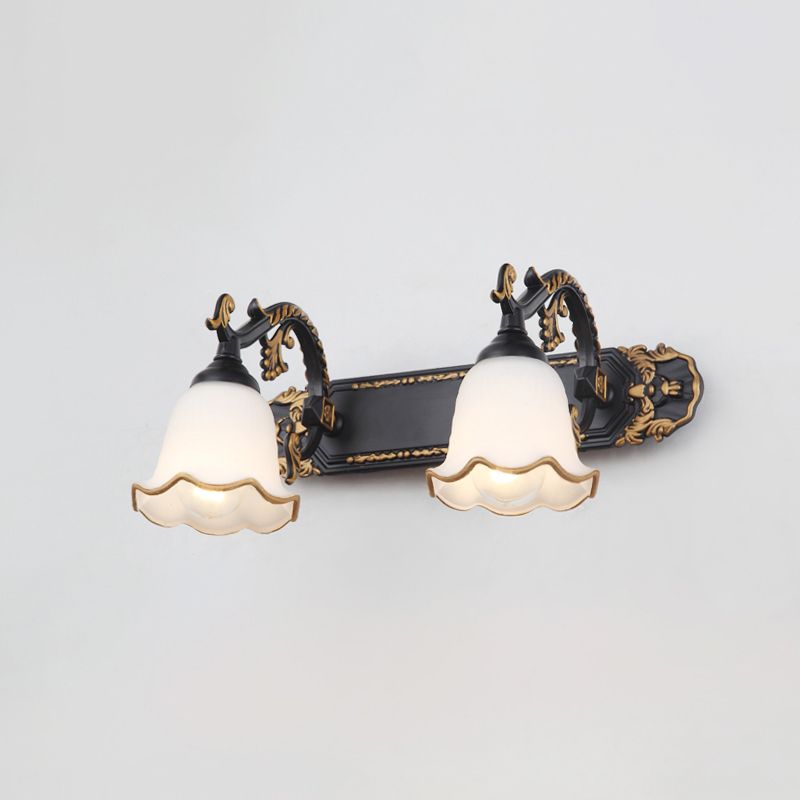 Classic Wall Lamp with Vintage Design – Aurora-Black and gold-2 Flames-State of Style