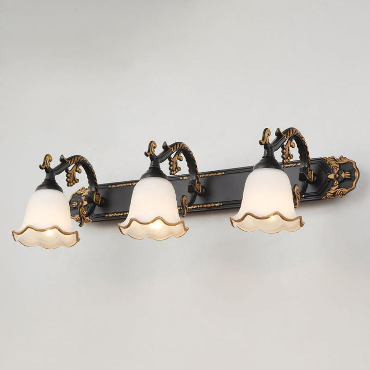 Classic Wall Lamp with Vintage Design – Aurora-Black and gold-3 Flames-State of Style