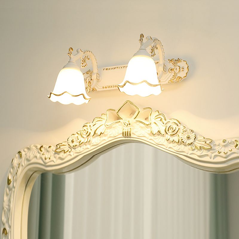 Classic Wall Lamp with Vintage Design – Aurora-White-Silver-2 Flames-State of Style