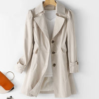 Classic Women's Trench Coat - Amelia-Beige-S-State of Style