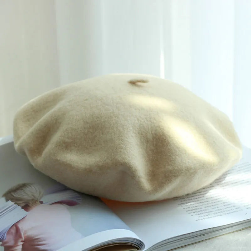 Classic Wool Beret - Marlene-Beige-State of Style
