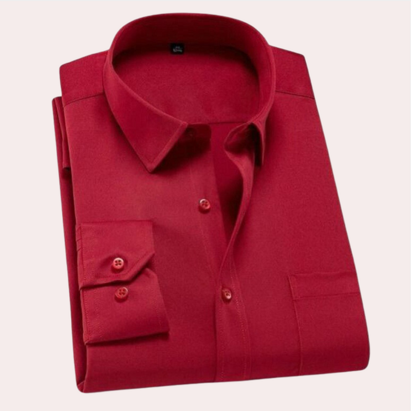 Classic Wrinkle-Free Men's Shirt - Felix-Red-S-State of Style
