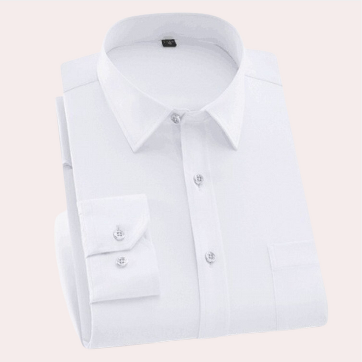 Classic Wrinkle-Free Men's Shirt - Felix-White-S-State of Style