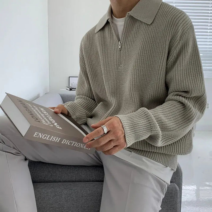 Classic Zipped Men's Sweater - Wellington-Black-XS-State of Style