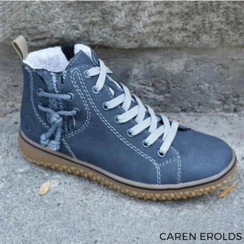 Classical Vintage Leather Winter Boots for Women - Sofia-Blue-3-State of Style