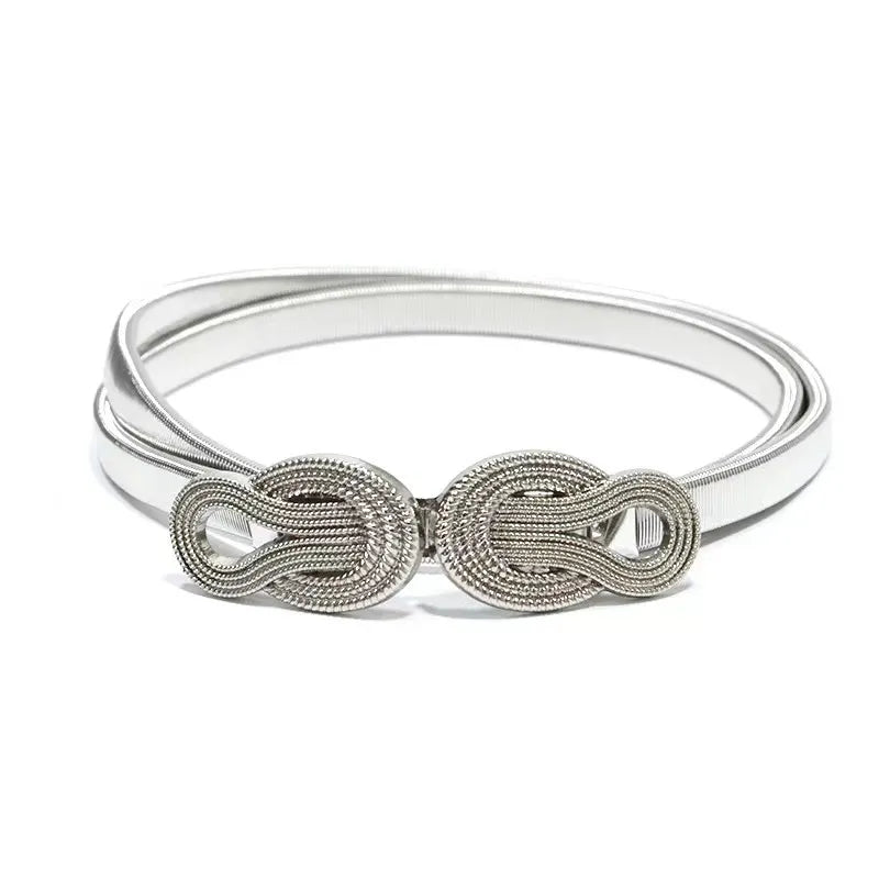 Cloud Double Buckle Fashion Belt-Chelsea Silver-State of Style
