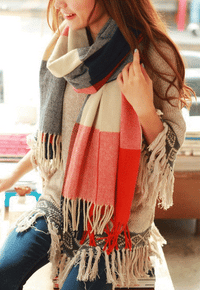 Coleen Cashmere Scarf | Soft & Stylish Winter Accessory-Red Blue-State of Style