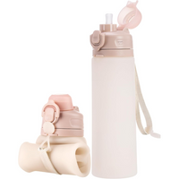 Collapsible 600 ml Silicone Water Bottle - Leakproof & BPA-free-Sand-State of Style